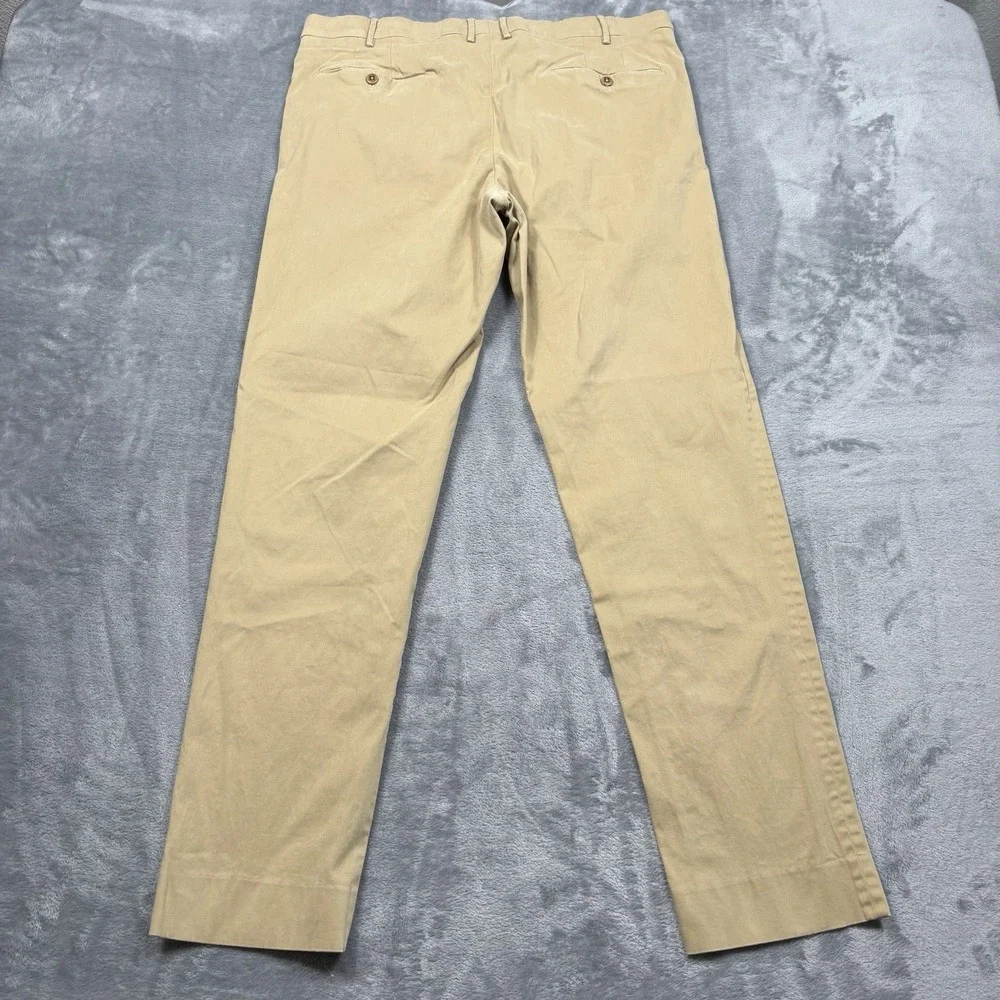 Zanella Parker Pants Men's 36x32 Khaki Made in Italy Cotton Stretch Flat Front*